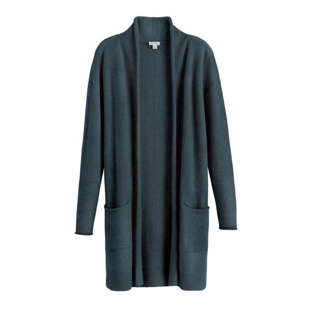 Cuyana Single-Origin 100% Cashmere Long Cardigan in Jade Green Sm/Md